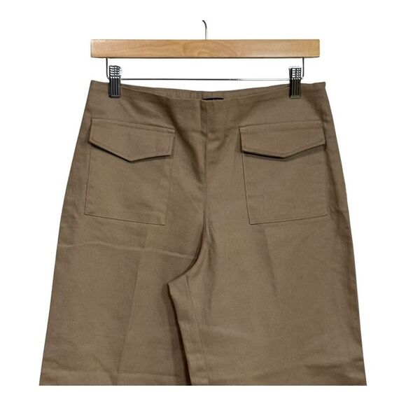 zara wide leg pants khaki cropped size medium - Picture 5 of 7